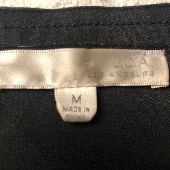 J.O.A. Skirt Black Faux Suede Wrap Mini Asymmetrical Hem Front size Medium - Picture 15 of 16